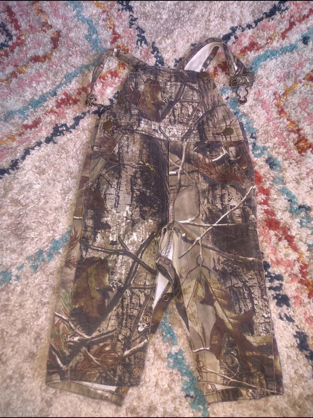 Bass Pro Shops Baby Camo Overalls - Brown Green Euc No Wear 12 Months